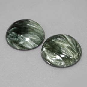 21.03 ct Green Seraphinite Stone, Natural Seraphinite in Round Cabochon Shape for Sale