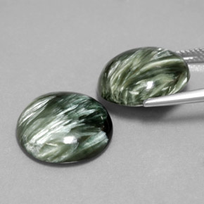 Seraphinite Gemstone in 16 mm Size for Sale, Seraphinite Stone in Green Color