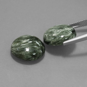 Seraphinite Gemstone in 15.7 mm Size for Sale, Seraphinite Stone in Green Color