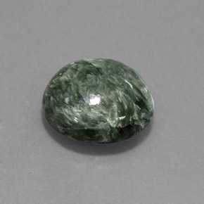 10.67 ct Green Seraphinite Stone, Natural Seraphinite in Round Cabochon Shape for Sale