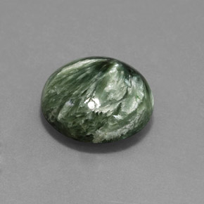 10.47 ct Green Seraphinite Stone, Natural Seraphinite in Round Cabochon Shape for Sale