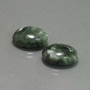 9.67 ct Green Seraphinite Stone, Natural Seraphinite in Oval Cabochon Shape for Sale