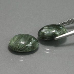 Seraphinite Gemstone in 14 x 10 mm (calibrated) Size for Sale, Seraphinite Stone in Green Color