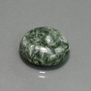 9.92 ct Green Seraphinite Stone, Natural Seraphinite in Round Cabochon Shape for Sale