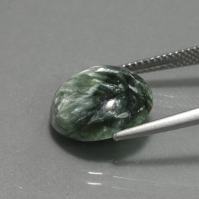 Seraphinite Gemstone in 14 mm (calibrated) Size for Sale, Seraphinite Stone in Green Color