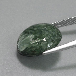 Seraphinite Gemstone in 15.9 mm Size for Sale, Seraphinite Stone in Green Color