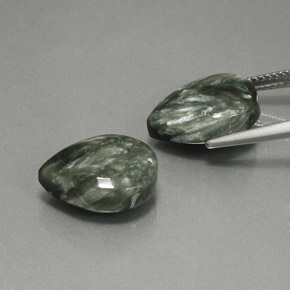 Seraphinite Gemstone in 14 x 9.9 mm Size for Sale, Seraphinite Stone in Green Color