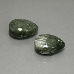 11.39 ct Green Seraphinite Stone, Natural Seraphinite in Pear Cabochon Shape for Sale