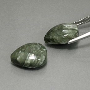 Seraphinite Gemstone in 14 x 10.1 mm Size for Sale, Seraphinite Stone in Green Color
