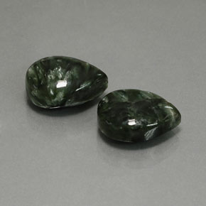 11.57 ctw Green Seraphinite Stones, Natural Seraphinite in Pear Cabochon Shape for Sale