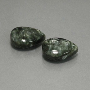 10.22 ct Green Seraphinite Stone, Natural Seraphinite in Pear Cabochon Shape for Sale