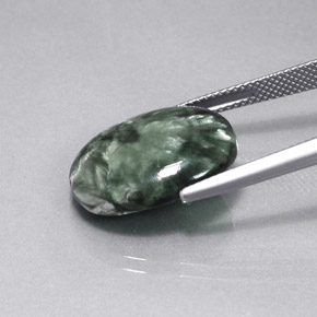 Seraphinite Gemstone in 18.9 x 14.4 mm Size for Sale, Seraphinite Stone in Green Color