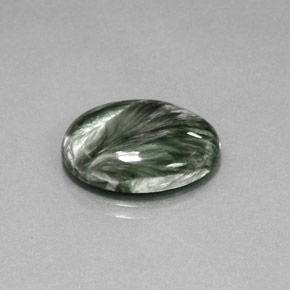 9.42 ct Green Seraphinite Stone, Natural Seraphinite in Oval Cabochon Shape for Sale