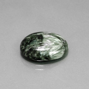 8.68 ct Green Seraphinite Stone, Natural Seraphinite in Oval Cabochon Shape for Sale