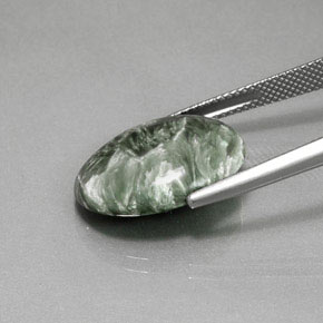 Seraphinite Gemstone in 19.2 x 14.8 mm Size for Sale, Seraphinite Stone in Green Color