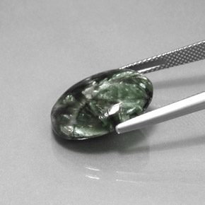 Seraphinite Gemstone in 18.3 x 14.1 mm Size for Sale, Seraphinite Stone in Green Color