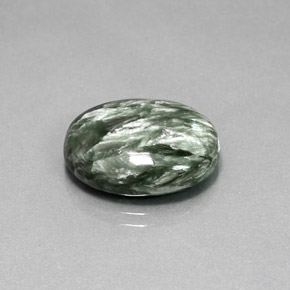 11.95 ct Green Seraphinite Stone, Natural Seraphinite in Oval Cabochon Shape for Sale