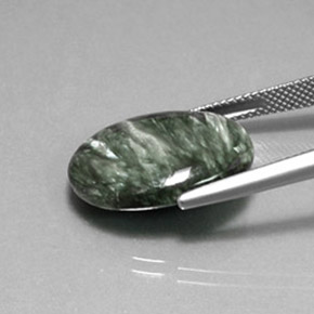 Seraphinite Gemstone in 20 x 15 mm (calibrated) Size for Sale, Seraphinite Stone in Green Color