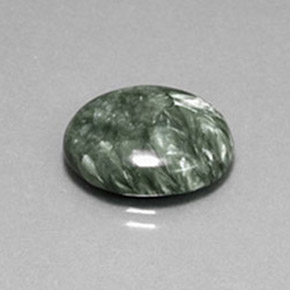 8.60 ct Green Seraphinite Stone, Natural Seraphinite in Oval Cabochon Shape for Sale
