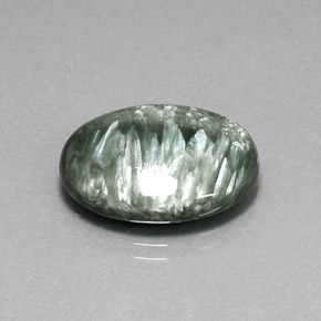 12.26 ct Green Seraphinite Stone, Natural Seraphinite in Oval Cabochon Shape for Sale