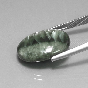 Seraphinite Gemstone in 20 x 15 mm (calibrated) Size for Sale, Seraphinite Stone in Green Color