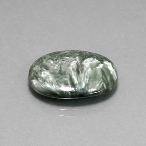 8.72 ct Green Seraphinite Stone, Natural Seraphinite in Oval Cabochon Shape for Sale
