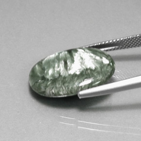 Seraphinite Gemstone in 20 x 15 mm (calibrated) Size for Sale, Seraphinite Stone in Green Color