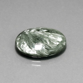 10.67 ct Green Seraphinite Stone, Natural Seraphinite in Oval Cabochon Shape for Sale