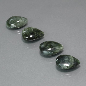 18.13 ctw Green Seraphinite Stones, Natural Seraphinite in Pear Cabochon Shape for Sale