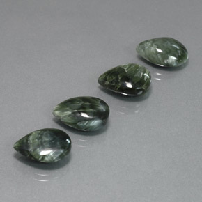 Seraphinite Gemstones in 13.8 x 10 mm Size for Sale, Seraphinite Stones in Green Color