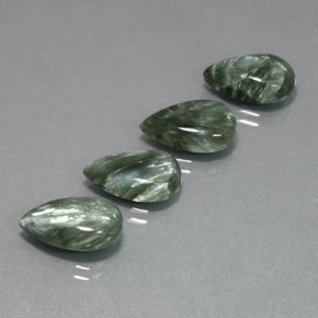 Seraphinite Gemstone in 13.9 x 9.7 mm Size for Sale, Seraphinite Stone in Green Color