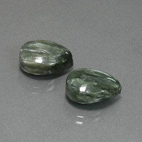11.59 ct Green Seraphinite Stone, Natural Seraphinite in Pear Cabochon Shape for Sale