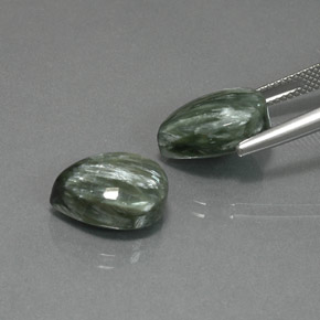 Seraphinite Gemstone in 13.7 x 9.7 mm Size for Sale, Seraphinite Stone in Green Color