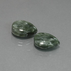 10.72 ctw Green Seraphinite Stones, Natural Seraphinite in Pear Cabochon Shape for Sale