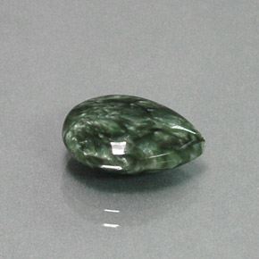 4.49 ct Green Seraphinite Stone, Natural Seraphinite in Pear Cabochon Shape for Sale