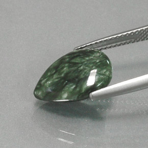 Seraphinite Gemstone in 14.1 x 10 mm Size for Sale, Seraphinite Stone in Green Color
