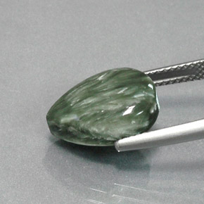 Seraphinite Gemstone in 14.1 x 10.1 mm Size for Sale, Seraphinite Stone in Green Color