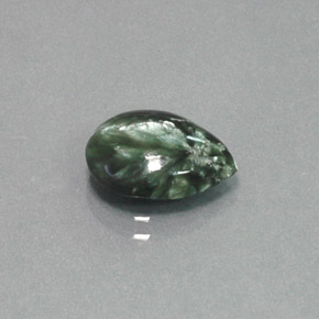 2.82 ct Green Seraphinite Stone, Natural Seraphinite in Pear Cabochon Shape for Sale