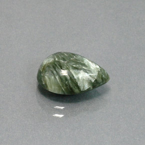 3.60 ct Green Seraphinite Stone, Natural Seraphinite in Pear Cabochon Shape for Sale