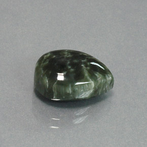5.93 ct Green Seraphinite Stone, Natural Seraphinite in Pear Cabochon Shape for Sale