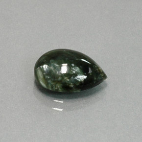 4.00 ct Green Seraphinite Stone, Natural Seraphinite in Pear Cabochon Shape for Sale