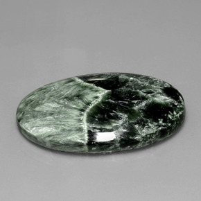 28.27 ct Green Seraphinite Stone, Natural Seraphinite in Oval Cabochon Shape for Sale