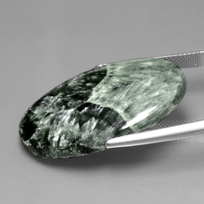 Seraphinite Gemstone in 32.7 x 21 mm Size for Sale, Seraphinite Stone in Green Color