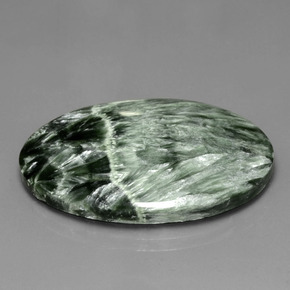 27.27 ct Green Seraphinite Stone, Natural Seraphinite in Oval Cabochon Shape for Sale