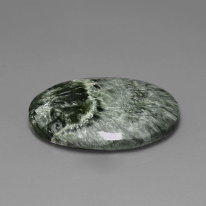 25.77 ct Green Seraphinite Stone, Natural Seraphinite in Oval Cabochon Shape for Sale