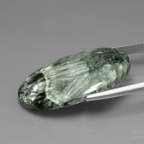 Seraphinite Gemstone in 33.9 x 21.2 mm Size for Sale, Seraphinite Stone in Green Color