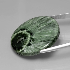 Seraphinite Gemstone in 30.3 mm Size for Sale, Seraphinite Stone in Green Color