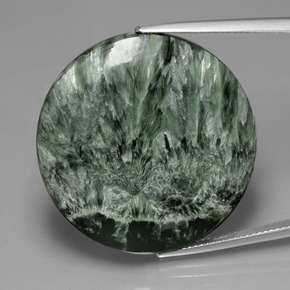 Medium Green Serafinite Gem - 36.1ct Cabochon rotondo (ID: 391122)