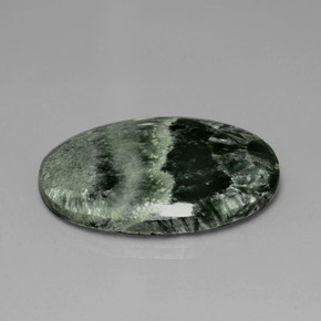 27.31 ct Green Seraphinite Stone, Natural Seraphinite in Oval Cabochon Shape for Sale
