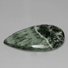 31.14 ct Green Seraphinite Stone, Natural Seraphinite in Pear Cabochon Shape for Sale